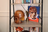 Rust Brown Leather Football Helmet