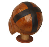 Black Cross Leather Football Helmet