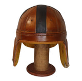 Black Cross Leather Football Helmet