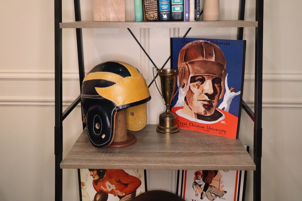 authentic university of michigan football helmet Michigan Wing Leather Football Helmet – Historic Sports
