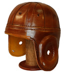Rust Brown Leather Football Helmet