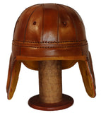 Rust Brown Leather Football Helmet