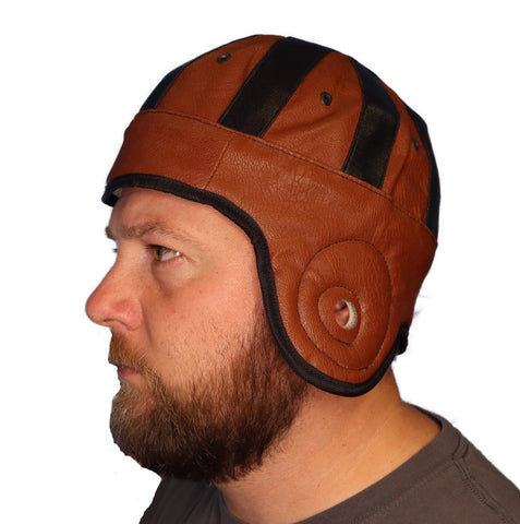 bearded skull football helmet Game Day Helmet" Crushable Fake Leather Football Helmet Cap – Historic Sports