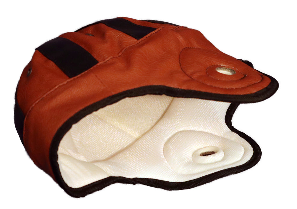 faux football helmet Game Day Helmet" Crushable Fake Leather Football Helmet Cap – Historic Sports